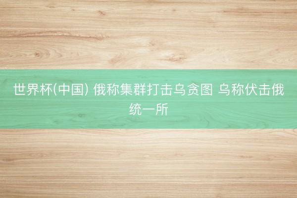 世界杯(中国) 俄称集群打击乌贪图 乌称伏击俄统一所