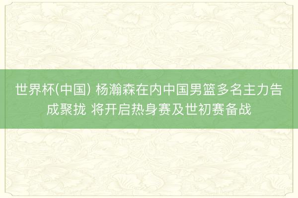 世界杯(中国) 杨瀚森在内中国男篮多名主力告成聚拢 将开启热身赛及世初赛备战