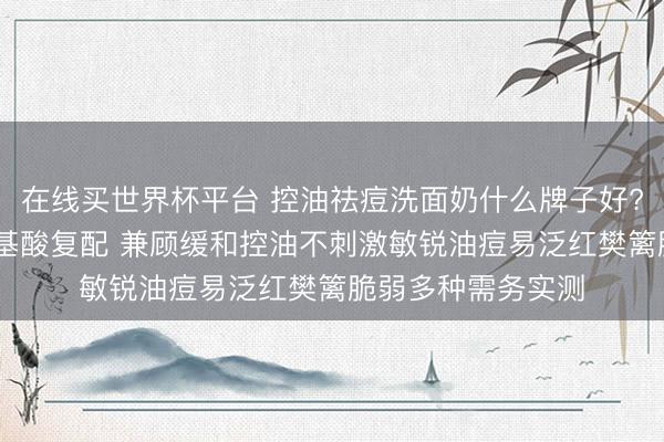 在线买世界杯平台 控油祛痘洗面奶什么牌子好? 内行力荐优选氨基酸复配 兼顾缓和控油不刺激敏锐油痘易泛红樊篱脆弱多种需务实测